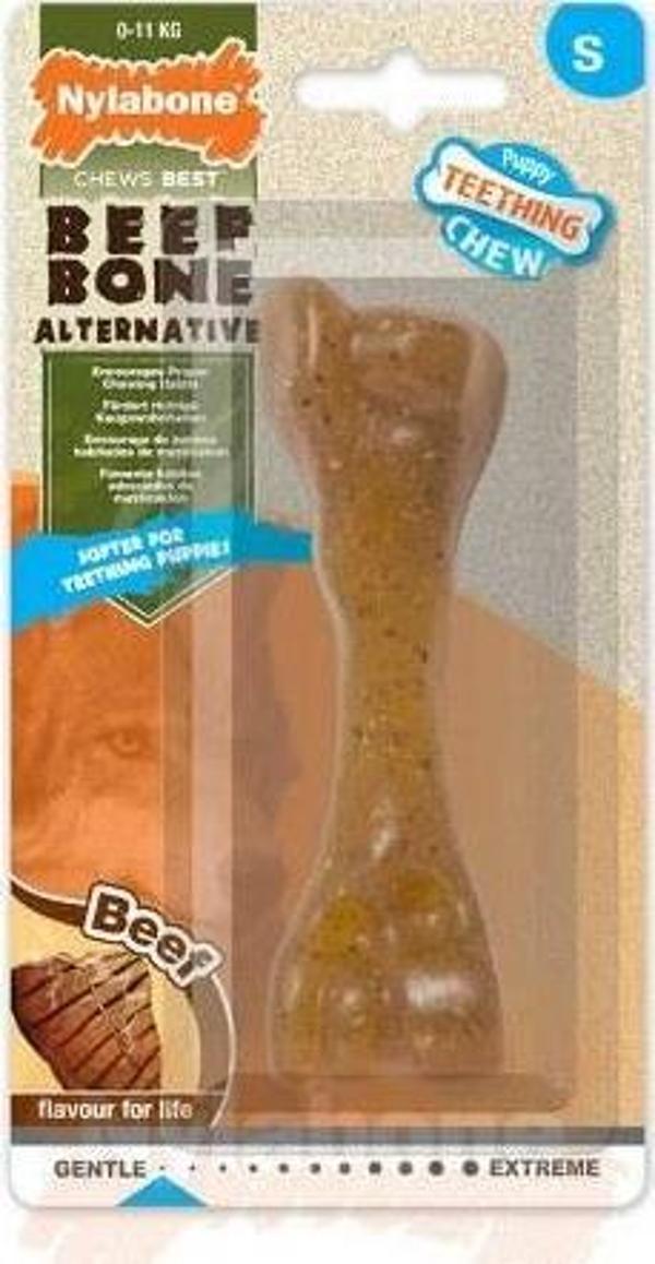 Nylabone Biftek Aromalı Yavru Köpek Çiğneme Kemiği S - Image 1