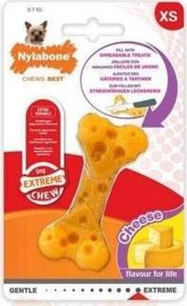 Nylabone Peynir Aromalı Köpek Çiğneme Kemiği XS - Image 1