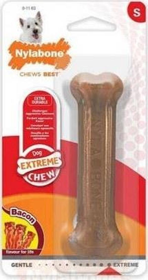 Nylabone Domuz Pastırması Aromalı Köpek Çiğneme Kemiği S - Image 1