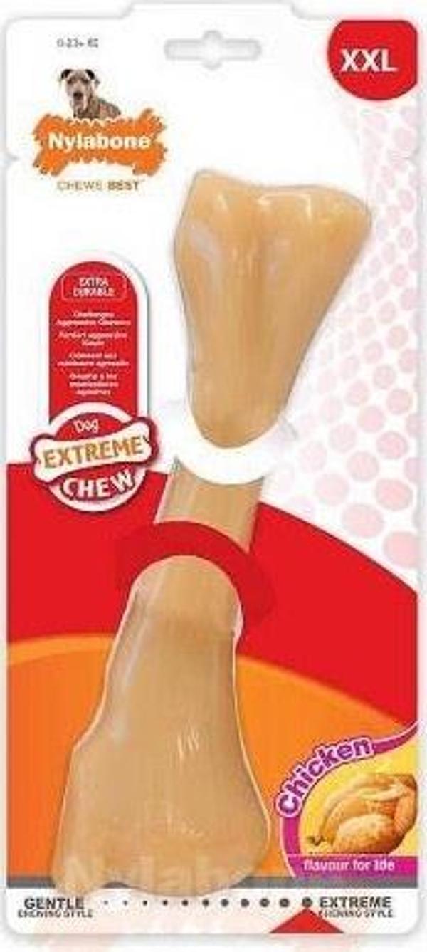 Nylabone Tavuk Aromalı Köpek Çiğneme Kemiği XXL - Image 1