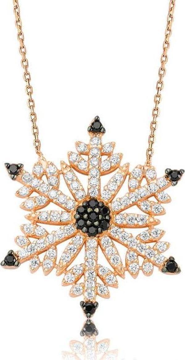 925 Ayar Gümüş Kar Tanesi Bayan Gümüş Kolye - Image 1