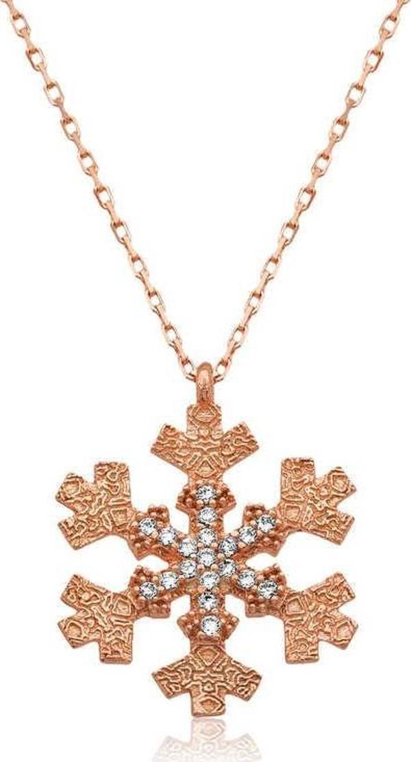 925 Ayar Gümüş Kar Tanesi Kadın Gümüş Kolye - Image 1