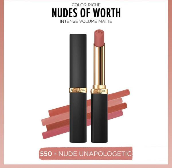 L'Oréal Paris Color Riche Intense Volume Matte Ruj - 550 Nude Unapologetic - Image 1