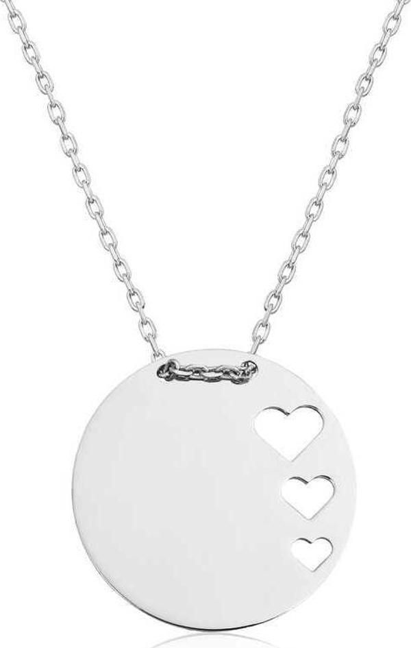 925 Ayar Gümüş Çember Kalp Kadın Gümüş Kolye - Image 1