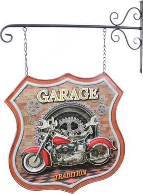 Dekoratif Çift Yönlü Motor Temalı Ferforje Askı Hediyelik - Image 1