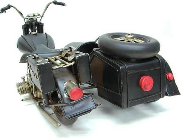 Dekoratif Metal Motosiklet Sepetli Biblo Dekoratif Hediyelik - Image 1