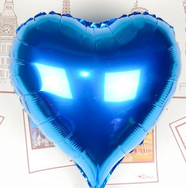 Parti Aksesuar Kalp Uçan Balon Folyo Mavi 80 cm 32 inç - Image 1