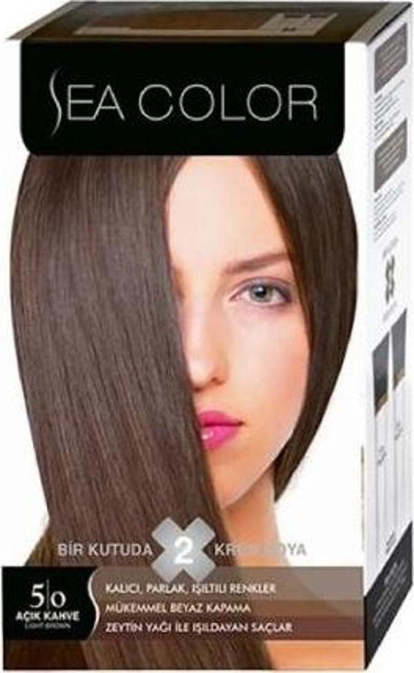 Sea Color Kit Saç Boyası 5.0 Açık Kahve - Image 1