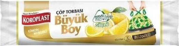 Koroplast Çöp Torbası Ekstra Büzgülü Büyük Limonlu 10'lu - Image 1