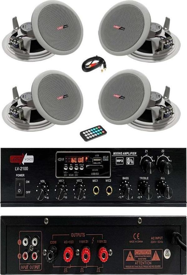 Lastvoice Middle Paket-1 Tavan Hoparlörü ve Amfi Ses Sistemi (AMFİ + 4 HOPARLÖR) - Image 1