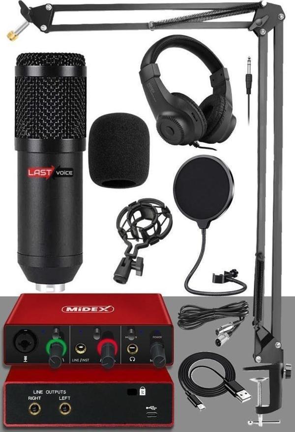 Stüdyo Ekipmanları Style Paket-2 BM800 Mikrofon Ses Kartı Kulaklık Stüdyo Kayıt Seti - Image 1