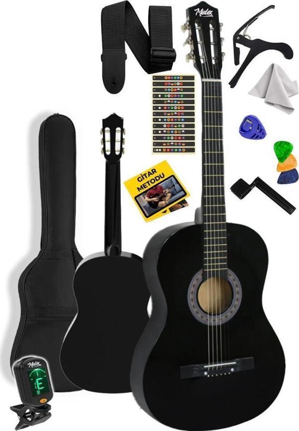 Midex CG-36BK-PAK Kaliteli 36 İnç 3/4 Junior Çocuk Gitarı 8-12 Yaş Arası (Çanta Tuner Askı Pena Metod) - Image 1