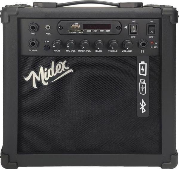 Midex MGA-25BK Elektro Gitar Amfisi 25 Watt USB Bluetooth Şarjlı 2 girişli - Image 1