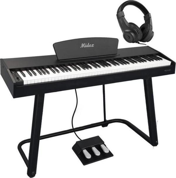 Midex PLX-125BK Taşınabilir Dijital Piyano Tuş Hassasiyetli 88 Tuş Bluetooth (Stand ve Kulaklık İle) - Image 1