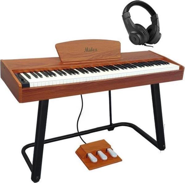 Midex PLX-125-OR Taşınabilir Dijital Piyano Tuş Hassasiyetli 88 Tuş Bluetooth (Stand ve Kulaklık İle) - Image 1