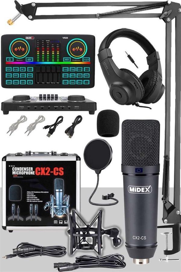 Stüdyo Ekipmanları Private Paket-5 CX2 Mikrofon VS22 Ses Kartı Stüdyo Kayıt Seti - Image 1