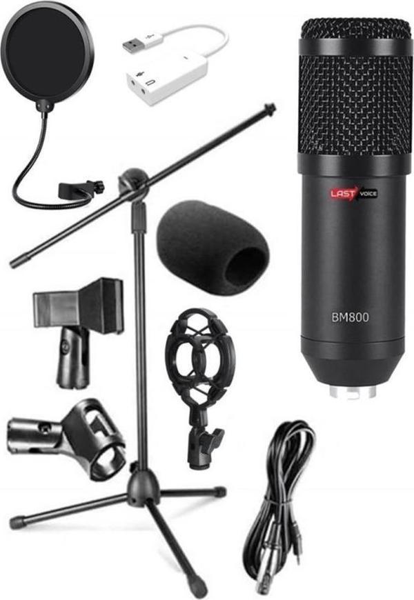 BM800 Mikrofon + Shock Mount + Stand + Filtre + Dönüştürücü - Image 1