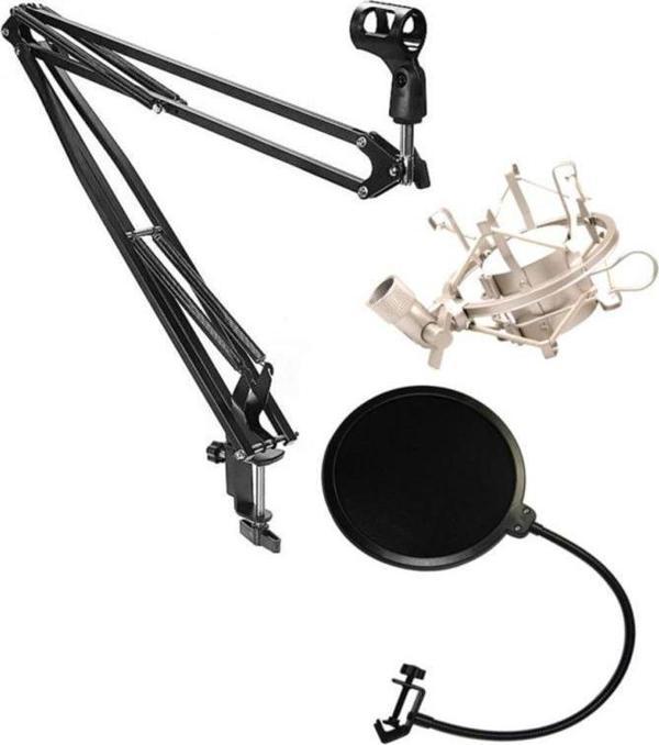 Stüdyo Pop Filtre + Shock Mount + Mikrofon Standı (NB40) - Image 1