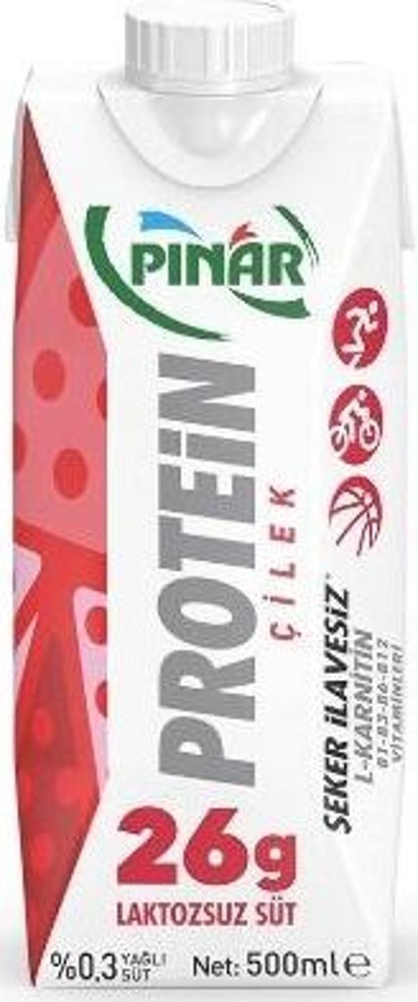 Pınar Protein Çilekli Süt 500 ml. (12'li) - Image 1