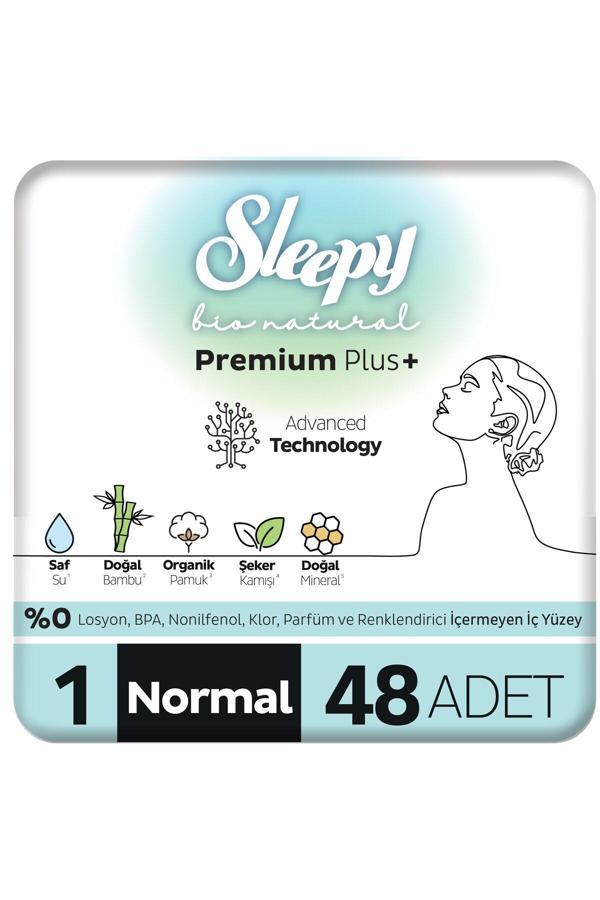 Sleepy Bio Natural Premium Plus Hijyenik Ped Normal 48 Adet Ped - Image 1