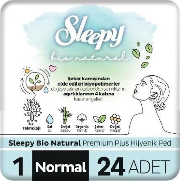 Sleepy Hijyenik Ped Bio Natural Super Eko Normal 24'lü (2'li) - Image 1