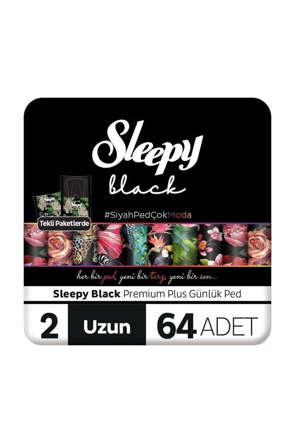 Sleepy Black Premium Plus Günlük Ped Uzun 64 Adet Ped - Image 1