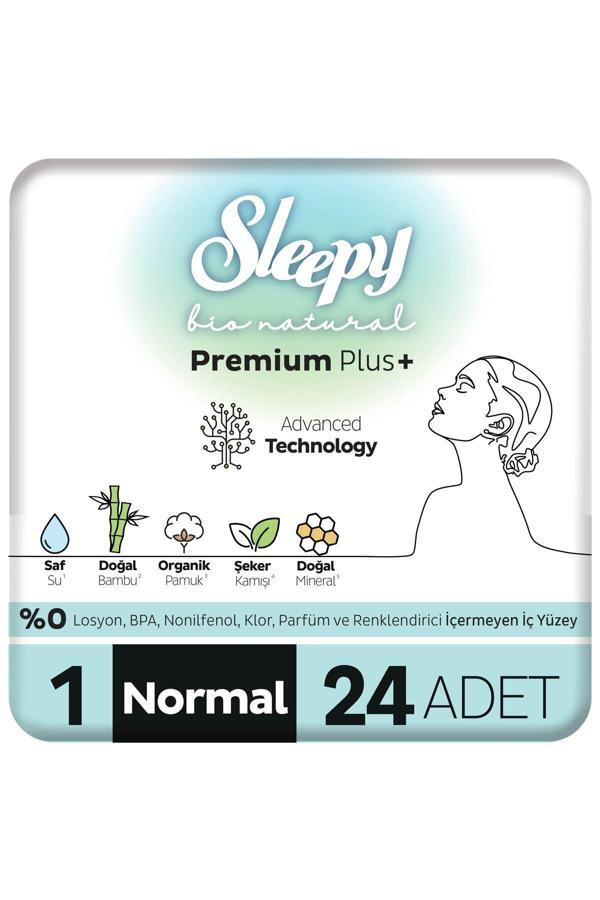 Sleepy Bio Natural Premium Plus Hijyenik Ped Normal 24 Adet Ped - Image 1