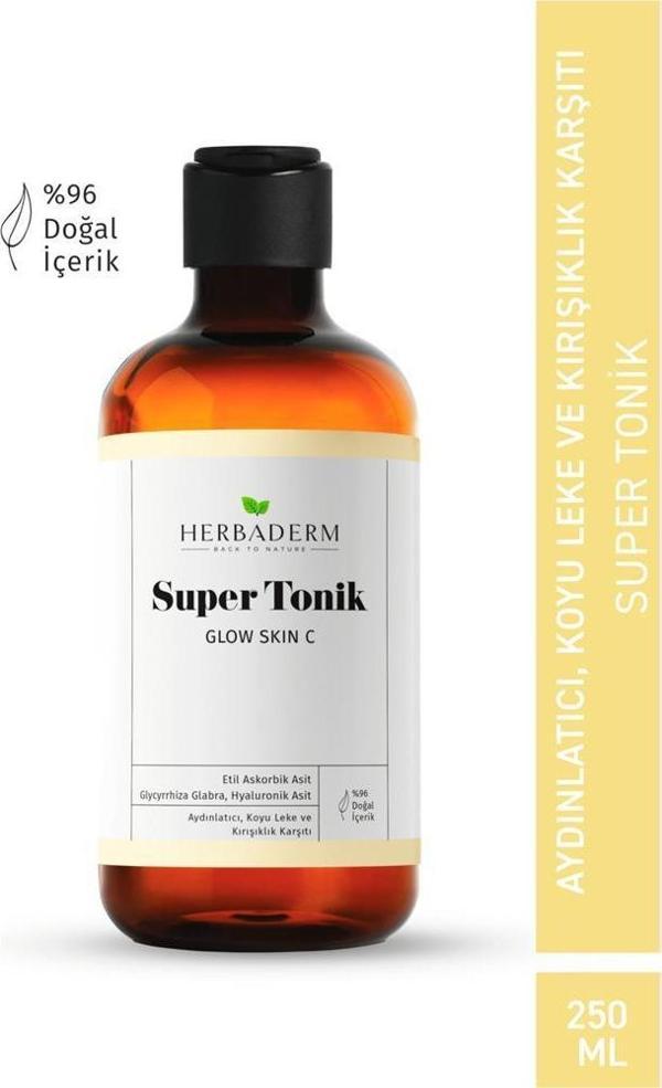 Herbaderm  Glow Skin C Aydınlatıcı Leke ve Kırışıklık Karşıtı Super Tonik 250ML - Image 1