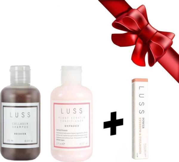 Luss Collagen Shampoo Dökülme Önleyici Ve Plant Keratin Maske 2'li Set +kaş Kirpik Serum Hediye - Image 1