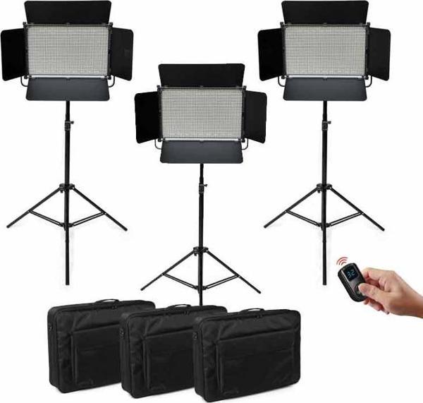Gdx CF-Led 1024W 3'lü Sürekli Video Panel Led Işık Seti - Image 1