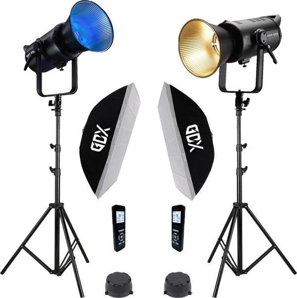 Gdx Exc-180RGB-II Rgb Led Video Işığı 2'li Full Set (60x90 Softbox + 260 cm Kalın Işık Ayağı) - Image 1