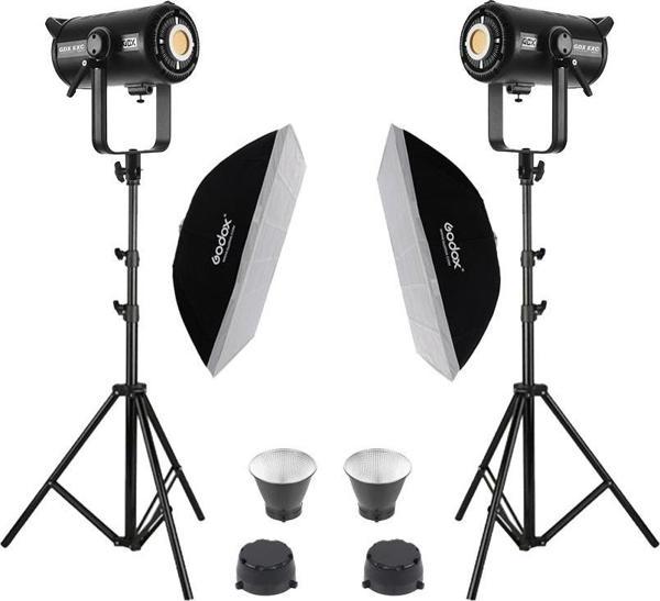 GDX EXC-220C-II 2'li Full Set (60x90 Softbox + 260 cm Kalın Işık Ayağı) - Image 1