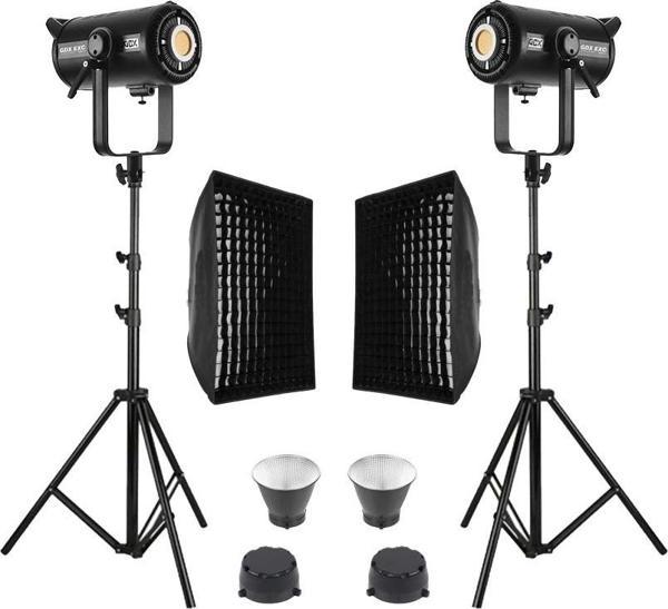 GDX EXC-220C-II 2'li Full Set (Gridli 60x90 Softbox + 260 cm Kalın Işık Ayağı) - Image 1