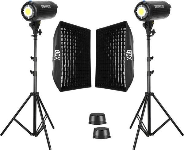 GDX HD-200W Led Video Işığı 2'li Full Set (60x90 Softbox + 260cm Işık Ayağı) - Image 1