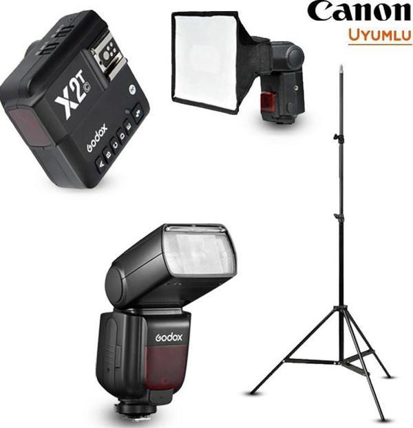 Godox TT685II-C Canon Flaş Full Set (Tepe Flaş + Tetikleyici + Ayak + Softbox) - Image 1
