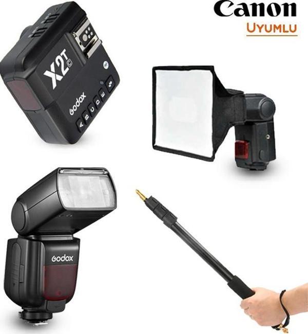 Godox TT685II-C Canon Flaş Full Set (Tepe Flaş + Tetikleyici + Portable Boom + Softbox) - Image 1