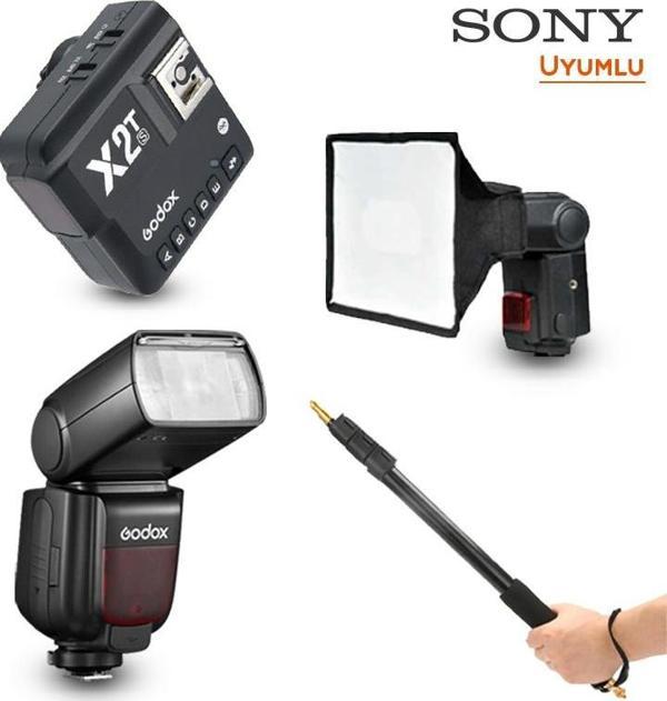Godox TT685II-S Sony Flaş Full Set (Tepe Flaş + Tetikleyici + Portable Boom + Softbox) - Image 1