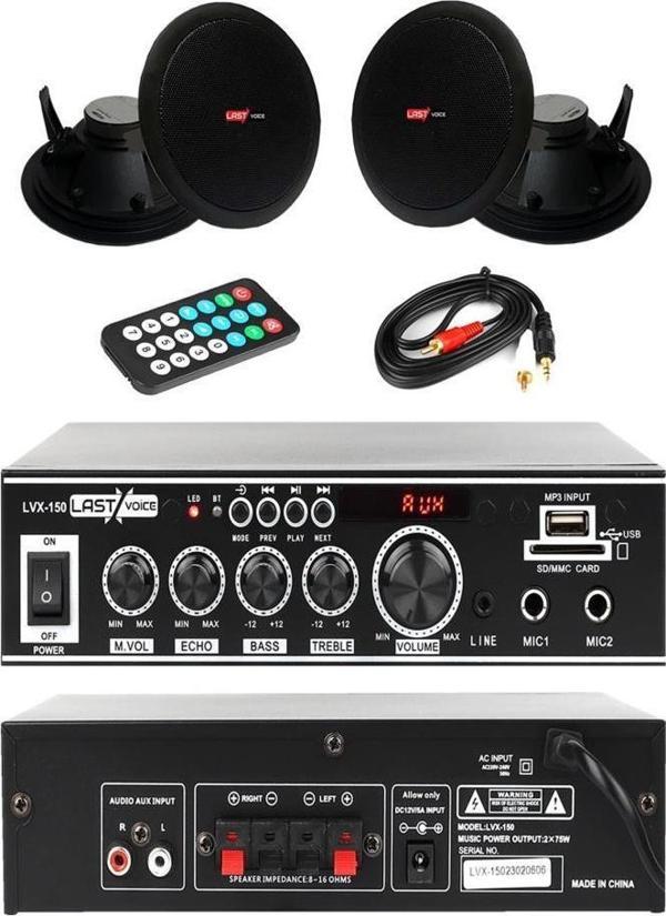 Lastvoice Black Small-1 Tavan Hoparlör ve Amfi Ses Sistemi Paketi - Image 1