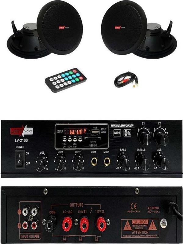 Lastvoice Black Small-4 Tavan Hoparlör ve Amfi Ses Sistemi Paketi ( 1 AMFİ + 2 HOPARLÖR) - Image 1