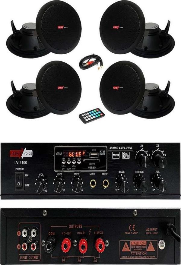 Lastvoice Black Small-5 Tavan Hoparlör ve Amfi Ses Sistemi Paketi ( 1 AMFİ + 4 HOPARLÖR) - Image 1