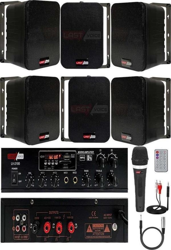 Lastvoice Black Soft Paket-4 Hoparlör Amfi Mikrofon Mağaza Ses Sistemi - Image 1