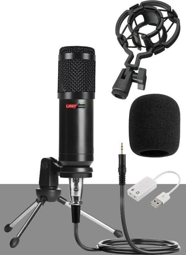 Lastvoice BM800 Full Siyah Youtuber Yayıncı Twitch Mikrofon + Mini Tripod + 7.1 - Image 1