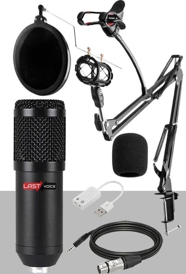 Lastvoice BM800 Mikrofon + Set-01 Stand + Shock Mount + Filtre + Ses Kartı - Image 1