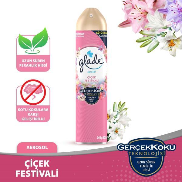 Hava Tazeleyici Aerosol, Oda Kokusu Çiçek Festivali 300ml - Image 1