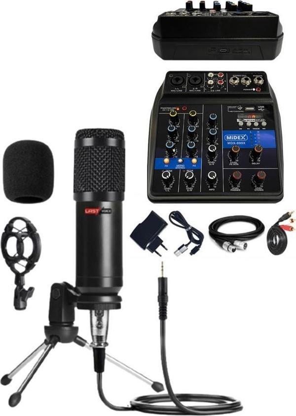 Lastvoice BM800MDX Condenser Mikrofon Phantomlu Kayıt Mikseri Seti - Image 1