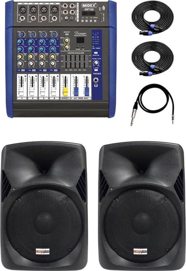 Lastvoice Bronz Paket-1 Profesyonel Ses Sistemi Mikser Hoparlör Ekipman Seti - Image 1