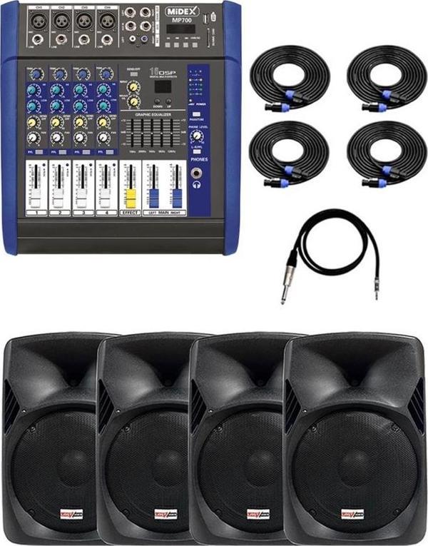 Lastvoice Bronz Paket-2 Profesyonel Ses Sistemi Mikser Hoparlör Ekipman Seti - Image 1