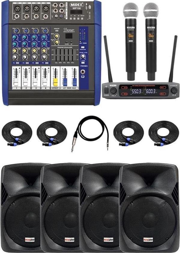 Lastvoice Bronz Paket-3 Profesyonel Ses Sistemi Mikser Hoparlör Ekipman Seti - Image 1