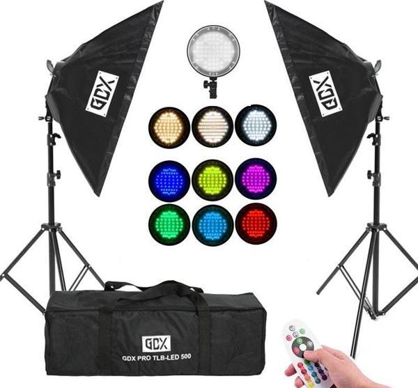 Gdx Pro TLB-500 RGB İkili Set - Fotoğraf & Video Çekim Işığı (Dimmerli) - Image 1