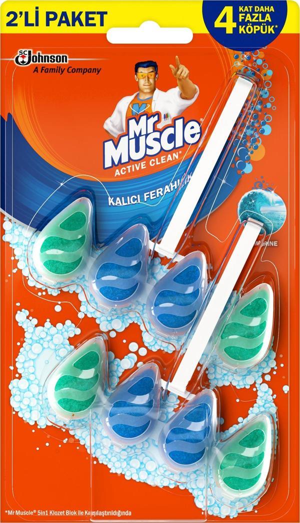 Active Clean Klozet Blok Tuvalet Temizleyici Marine, 2'li Paket 77.2 g - Image 1